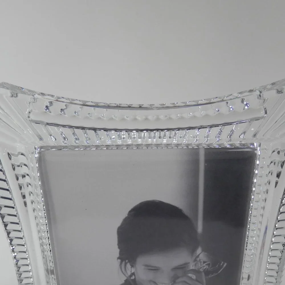 Waterford Wellesley Crystal Glass Picture Frame Table Top for 4x6 Photo